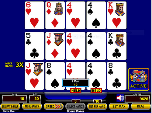 Ten Play Poker - Free 10 Play Video Poker