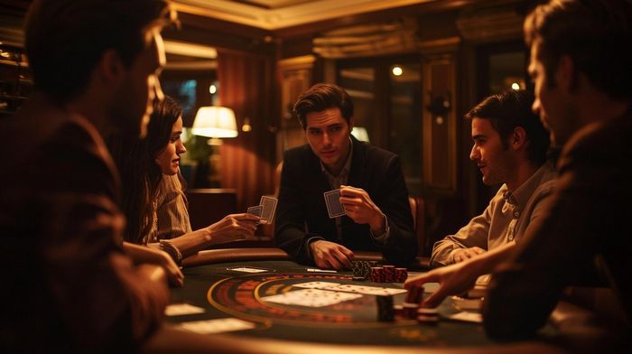 Friends playing table games