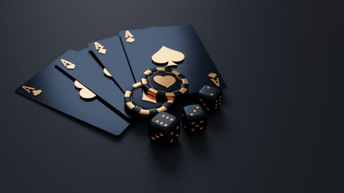 fancy, high-end cards, chips, and dices